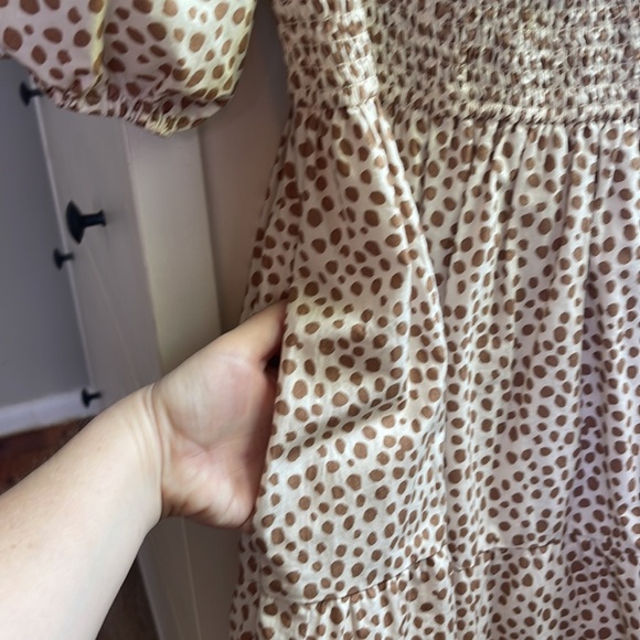 NWT Fashion Jackson x Amazon The Drop White Prairie Dot Midi Tiered Dress - Picture 10 of 12